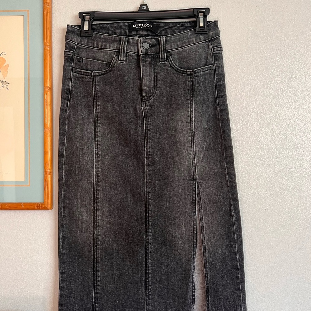 Liverpool Women's Black Denim Skirt